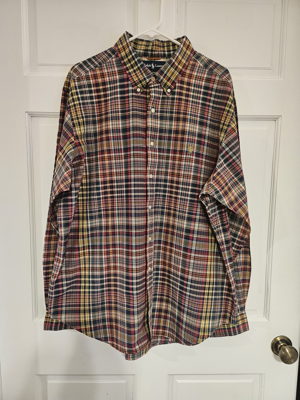 Vintage Ralph Lauren Men's Multicolor Plaid Button-Down Shirt